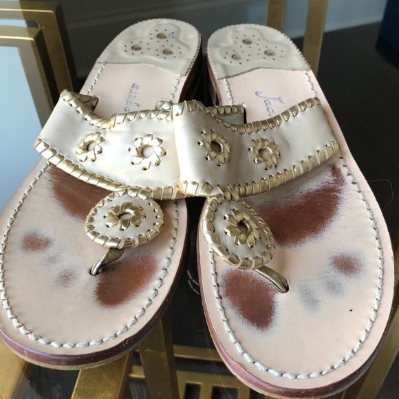 Jack Rogers 10 Cream/Gold - Picture 1 of 5